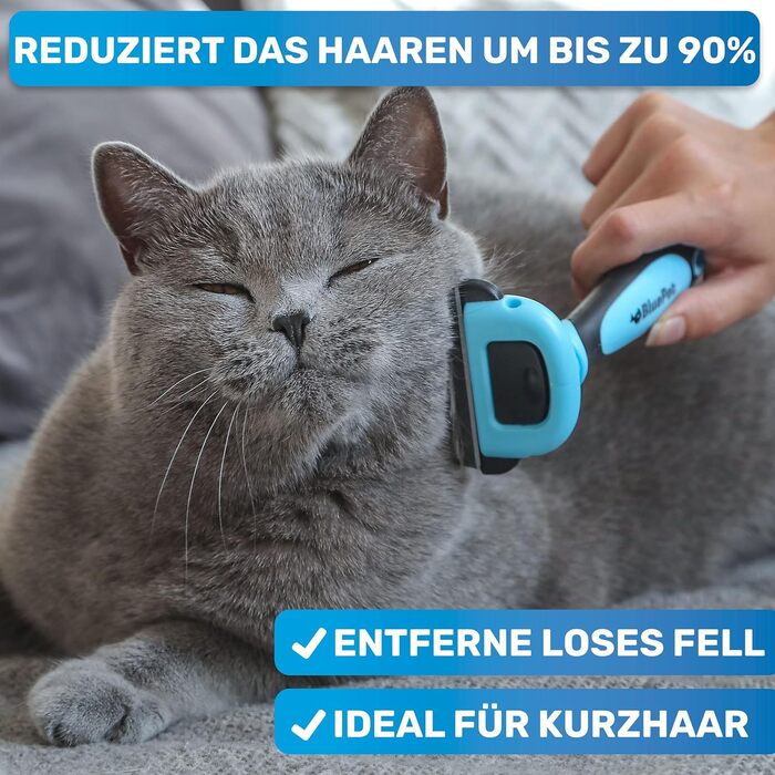 Буршлюк BluePet 2.0 для собак та котів з короткою шерстю: видаляє відмерле волосся та підшерсток. Розмір S (50 мм)