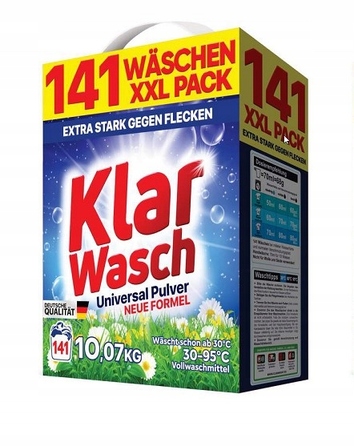 Універсальний пральний порошок Klar Wash, 10,07 кг