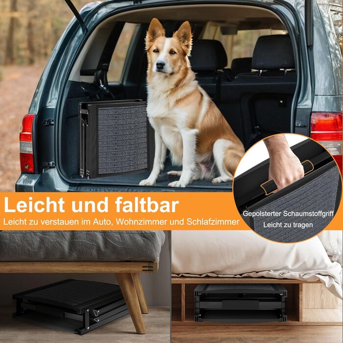 Рампа для собак Klappbare Hunderampe - легка та безпечна для авто та SUV, алюміній, 157x43 см, до 110 кг