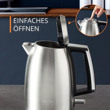 Krups Smart'n Light Kettle, 5 Temperatures, 1.7 Liter Capacity, Stainless Steel Interior, Double-Walled, Black, BW801810 (BW552D Excellence)