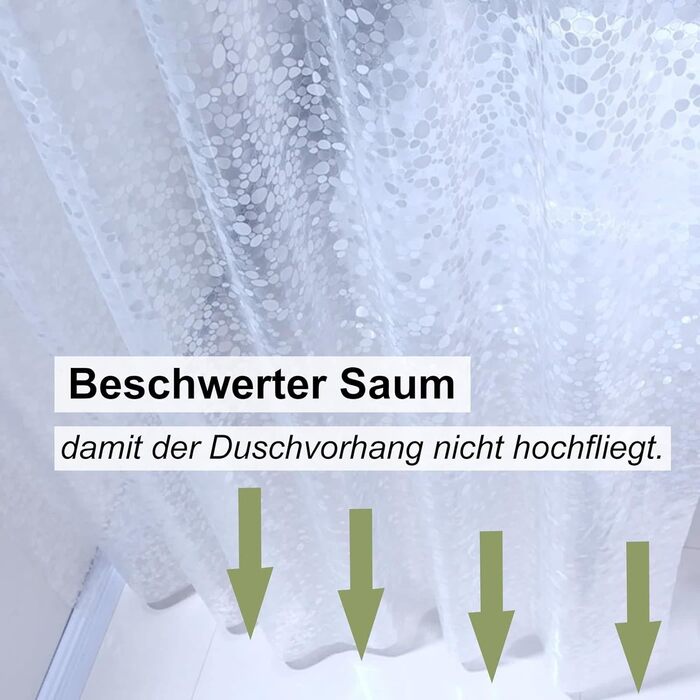 Штора для душу миюча Peva 300x200 см в білу крапку, антигрибкова, прозора для ванної кімнати