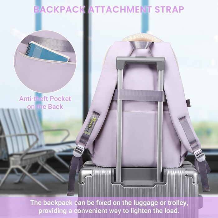 Шкільний рюкзак IvyH для підлітків, великий водонепроникний, для дівчаток та хлопчиків 3-9 класів, підходить для старшої школи, коледжу та подорожей, зелений світло-зелений (фіолетовий)