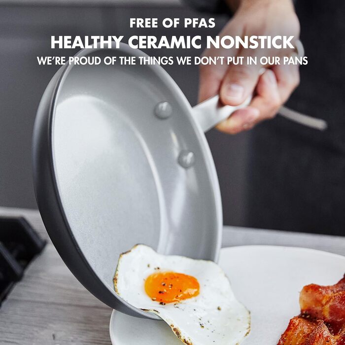 Набір сковорідок GreenPan Chatham: 25.4 см та 30.5 см, керамічне покриття, антипригарні, без PFAS, для плити та духовки, сірий