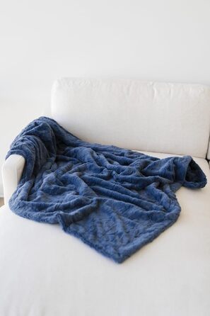 М'яка тепла, елегантна, затишна декоративна ковдра з штучного хутра (однотонна, сіра, розмір L 127 x 152,4 см)