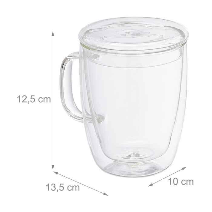 Relaxdays Double-Walled Coffee Glasses, 2-Piece Set