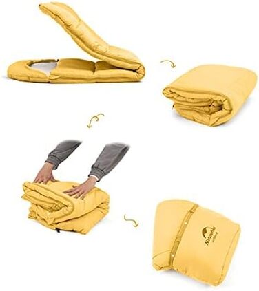 Дитячий спальний мішок Naturehike C180 жовтого кольору для кемпінгу, подорожей, літа, весни, осені - бавовняний, легкий та теплий