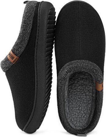 Чоловічі домашні тапочки MERRIMAC Slip-on з піною Memory, зручні, антиковзкі, чорного кольору (43/44 EU)