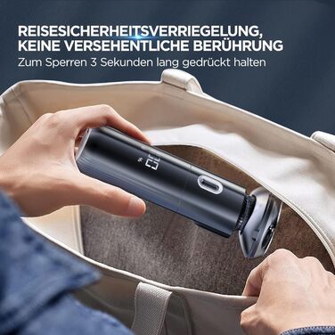Електричний гоління для чоловіків 3D, бездротовий, з магнітними головками, IPX7, для сухого та вологого гоління, сірий