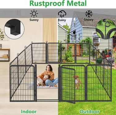 Загін для собак на вулицю: 24 панелі, висота 101,6 см, міцний та безпечний. Ідеально для двору.