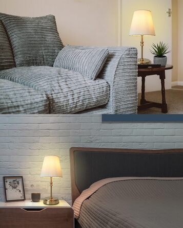 Настільна лампа Touch з регулюванням яскравості, 31.5 см, золото. Ідеально для спальні, вітальні, як подарунок на Різдво.