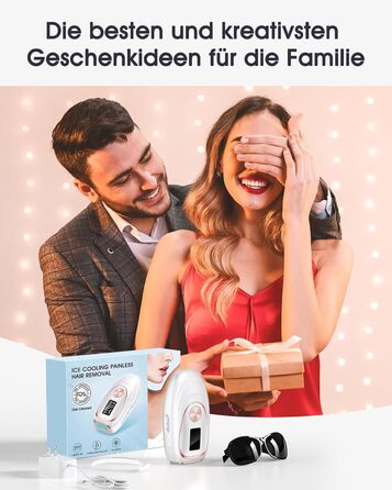 Пристрій для епіляції IPL Haarlosy з охолодженням, 999,900 імпульсів, 5 рівнів потужності, безболісна епіляція для жінок та чоловіків, обличчя, пахв, ніг та тіла (білий)