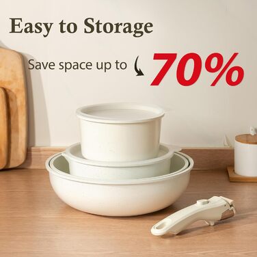 Набір посуду UCCLIFE 24 шт. з антипригарним покриттям Ceramic - сумісний з індукцією, для духовки та мийки, стійкий до подряпин, без PFOA та PFOS, з кришками та аксесуарами