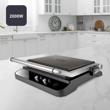 Електричний гриль та контактний гриль Black+Decker BXGR2200E 2200W - 2 у 1, LCD-дисплей, 29x26 см