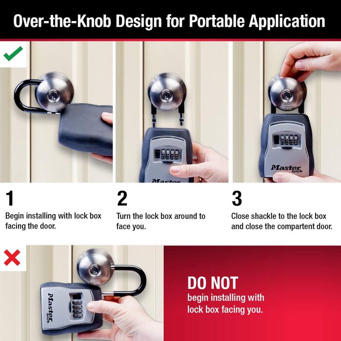 Master Lock 5415D Heavy Duty Key Lock Box - Zinc Wall Mount - Holds 5 Keys