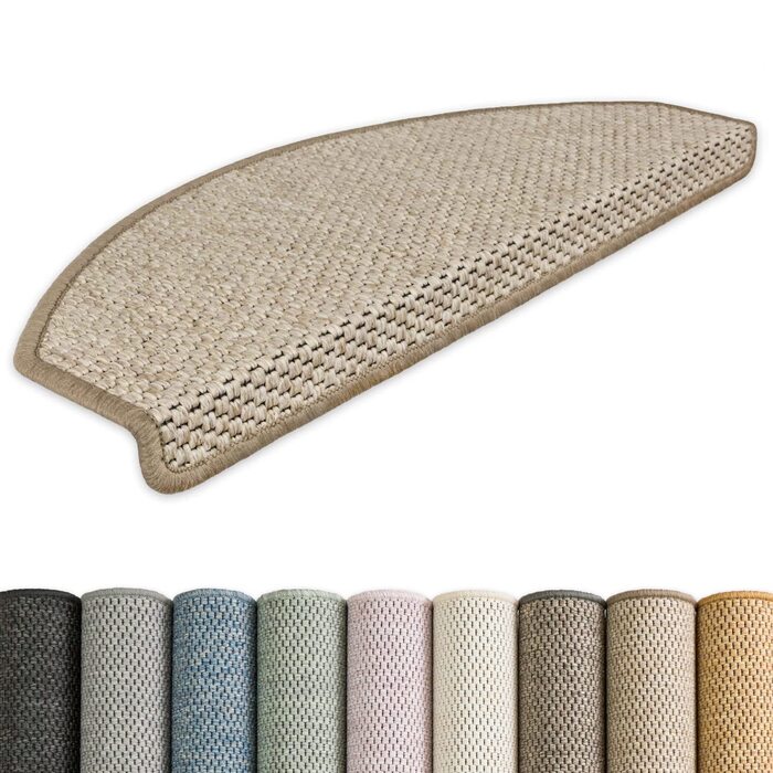 Ступінчасті килимки Kettelservice-Metzker Ґетеборг, світло-коричневі, набір 15 шт., сумісні з килимовою доріжкою