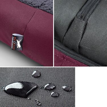 Ліжко для собак BedDog Teddy, зручне диван-ліжко з Cordura та мікрофібри, миється, з бортиком, чорно-коричневе, розмір L (70 x 55 x 18 см)