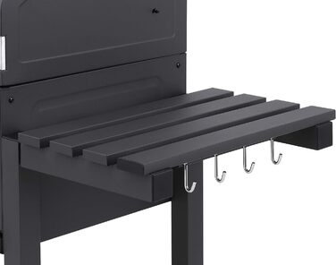 Tepro charcoal grill with 2 sturdy carrying handles, easy-to-open lid including thermometer and ash catcher, dimensions approx. 67.5 x 43.3 x 45 cm, Black (Toronto XXL New)