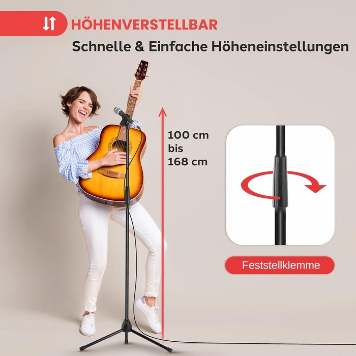 Підставка для мікрофону Pyle, універсальна, регульована висота 85-153 см