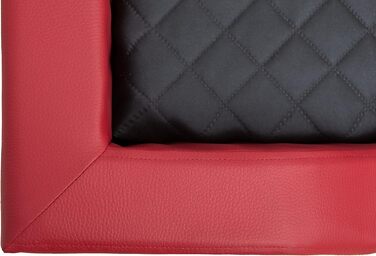 Крісло-ліжко для собак XL, 93x62 см, червоне екошкіра, чорна матрацна поверхня