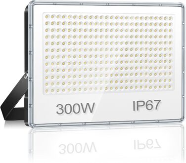 LED Floodlight Outdoor 300W, Floodlight Outdoor 30000LM, Waterproof LED Floodlight IP67, 7000K Cold White Super Bright Outdoor Floodlight Spotlight for Warehouse, Garden, Garage, Yard, Factory, Parking Lot