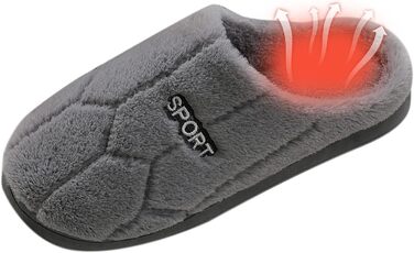 Тапочки жіночі зимові з плюшу, чоловічі теплих шерсті, зручні домашні тапочки, унісекс, колір коричневий, розмір 45 EU (#11)