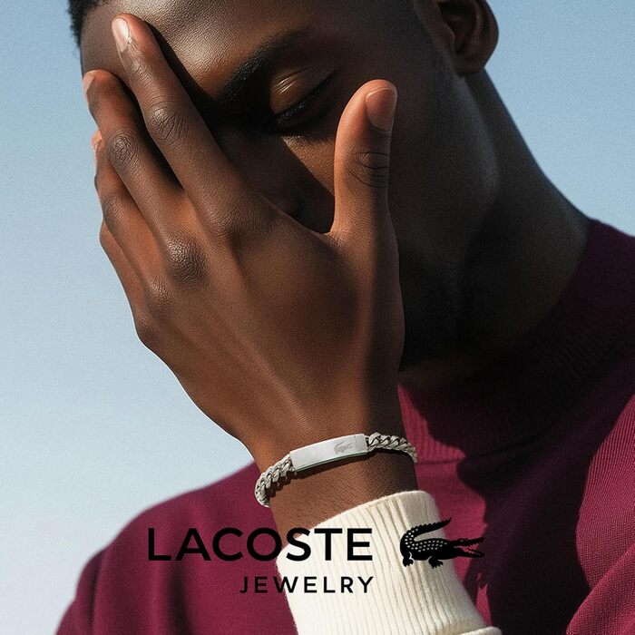 Браслет Lacoste BASELINE чоловічий срібний або чорний - стильний аксесуар