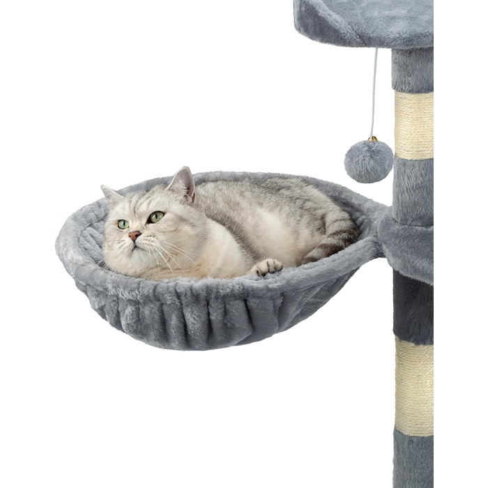 Крісло-гніздо для кота з м'якого плюшу на котячий будиночок/крізьбаг, Ø 40 см, 25 см глибина, м'яке ліжко для котів з металевим кріпленням M8, підходить для котів будь-якого розміру, (глибина 15 см, світло-сірий)
