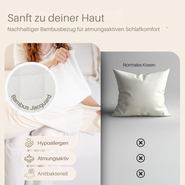 Подушка для вагітних та годування XL, Memory Foam, бавовняний чохол, бежева