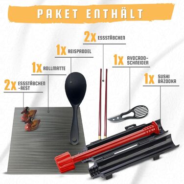 Набір для приготування суші: роловщик, форми, аксесуари - DIY стартовий набір для початківців