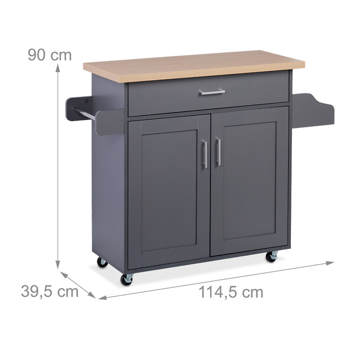 Relaxdays Kitchen Cart with Work Surface