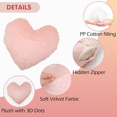 LYMOI Heart Surgery Pillow for Open Heart Surgery, Post-Heart Surgery Heart Pillow, Chest Pillow After Heart Surgery with Pocket, Heart Surgery Recovery Gifts for Patients Minky Dot (Pink)