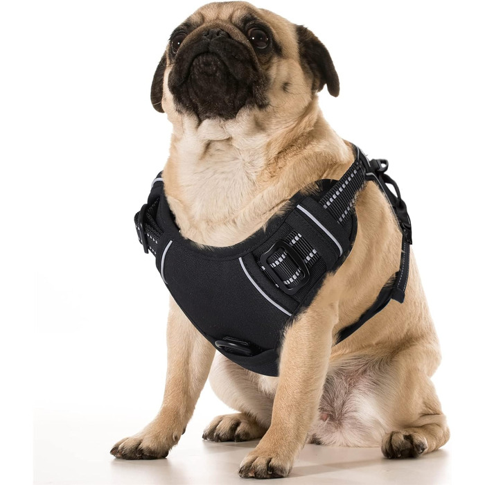 Нашийник для собак від тяги, розмір L, для маленьких та середніх порід, м'який, дихаючий, з відбиваючими смугами