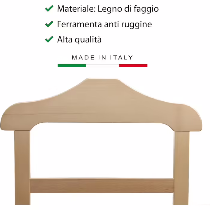 MAURY'S Clothes Rack Pratic Beechwood 44 x 25 x H 98 cm … (Natural)