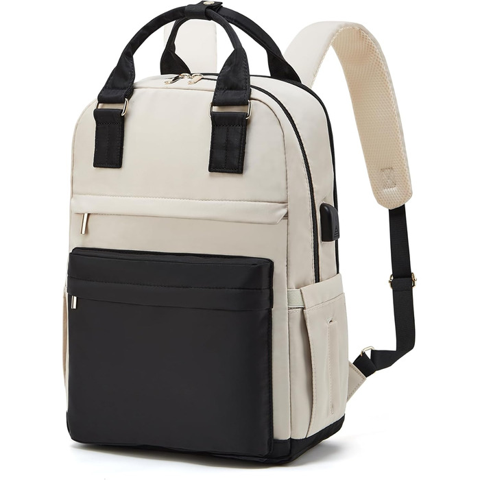 Чорно-білий рюкзак YTL Rolltop з відділенням для ноутбука 17 дюймів, водонепроникний, для подорожей, школи, університету, велосипеду