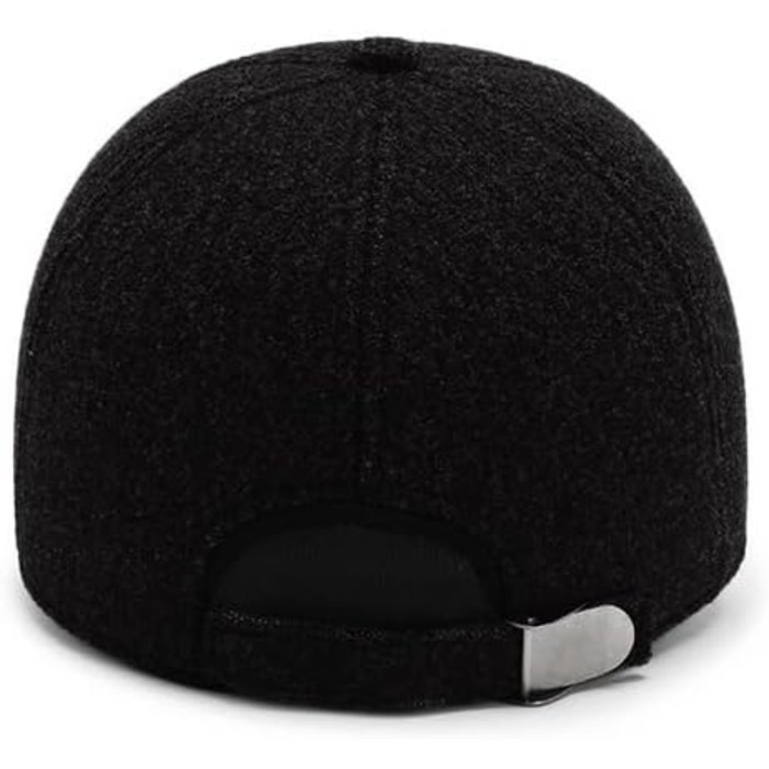 Кепка YAMEE для чоловіків, зимова бейсболка з відкидним навушником, тепла шапка-кепка, чорний (2074)