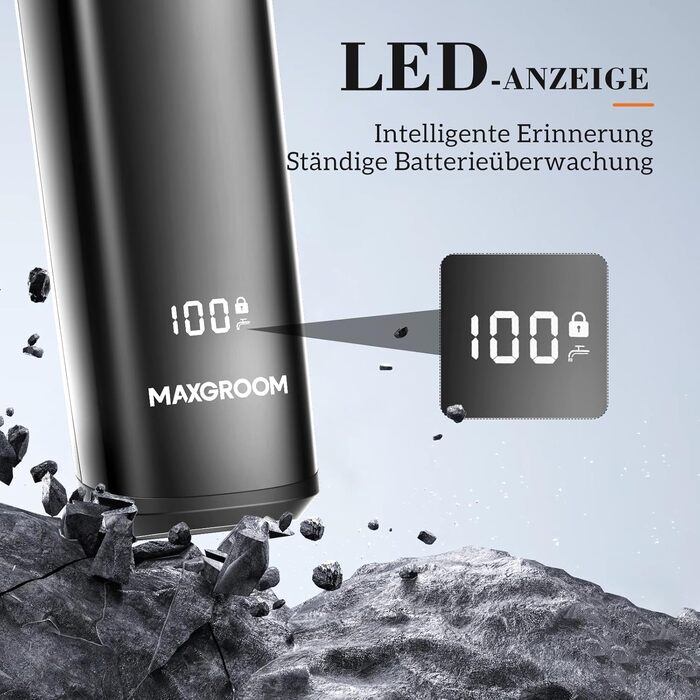 MAXGROOM 3-в-1 Тілогример для чоловіків: електробритва, тример, вологостійкий, для тіла та інтимної зони