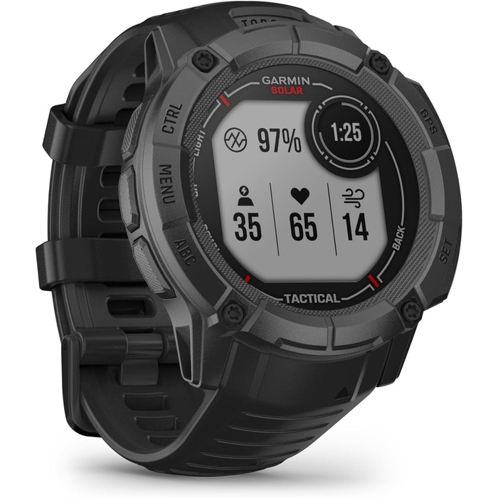Розумний годинник Garmin Instinct 2 Solar Tactical (50 мм, Чорний) – GPS, 40+ спортивних функцій, аналіз сну