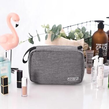 Чоловіча туалетна сумка-органайзер для підвішування, сіра. Водонепроникна дорожня туалетна сумка з гачком