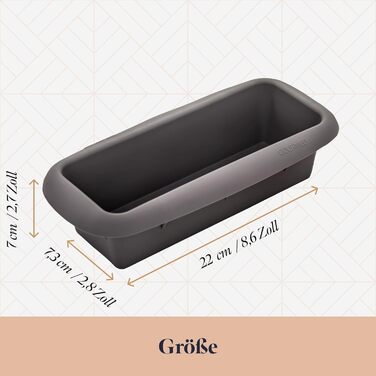 Silicone baking mold – for cakes and breads – with non-stick coating, length: 22cm