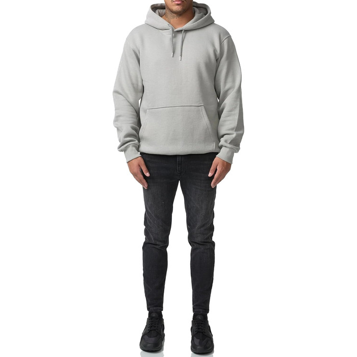 Чоловічий худі на блискавці Smith & Solo — спортивна кофта з капюшоном, Slim Fit, сіра, розмір L, високоякісна бавовняна суміш