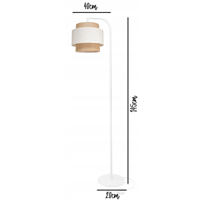 Підлогова лампа Glimex Modern E27 60 Вт, бежевий, білий, коричневий