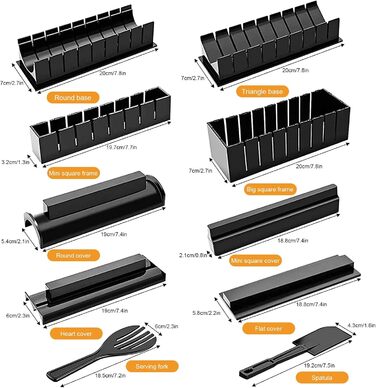 Набір для приготування суші INHEMI - 10 частин, для початківців, DIY, чорний