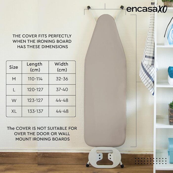 Чохол для прасувальної дошки Encasa XO Mini, 125x46 см, маув, з термовідбиваючою підкладкою та гумкою