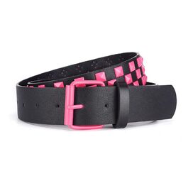 Жіночий шкіряний ремінь у стилі панк-рок з пірамідальними шипами, готичний стиль, повсякденний модний ремінь, товстий готичний ремінь з шипами, розмір XS-L, колір рожевий