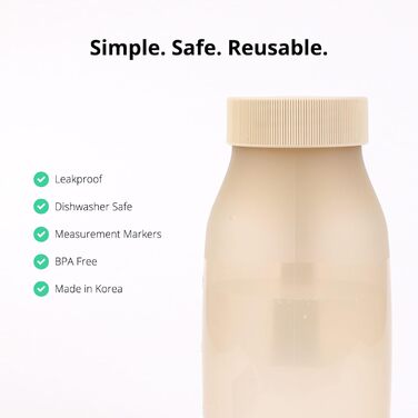 BLUE GINKGO Collapsible Water Bottles [2-Pack] – Lightweight, foldable silicone bottles for travel, hiking, and camping (500ml, Made in Korea, Beige)