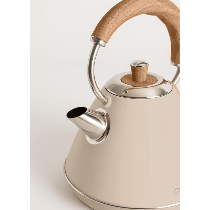 Retro Electric Kettle - Cream White - 1.7L, Fast Boil, Auto Shut-Off, Anti-Scale Filter, Water Level Indicator