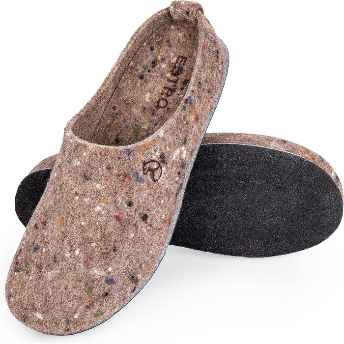 Чоловічі фетрові тапочки ESTRO з фетровою підошвою - теплі зимові тапочки для дому, чоловічі, бежеві (40 EU, широкі)