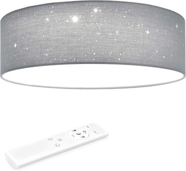 Navaris LED Ceiling Light - Dimmable Color Temperature Change Remote Control - 22W Starry Sky - Living Room Lamp Bedroom Ceiling Lamp Children's Room Lamp Ceiling (32cm, Light Grey)