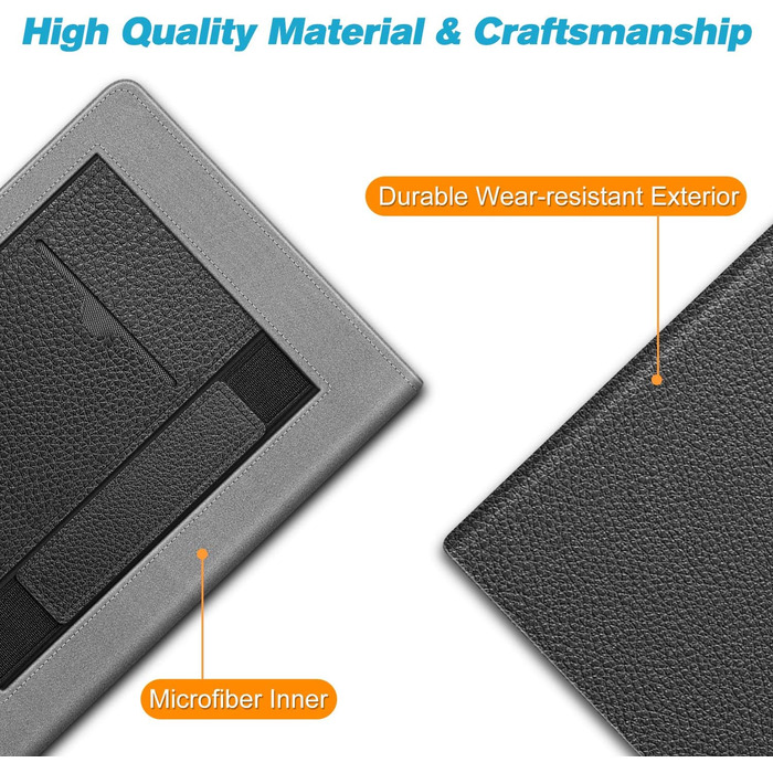 Чохол Fintie для Pocketbook Touch HD 3 / Touch Lux 5/4 / Basic Lux 4/3/2 та Pocketbook Color: з підставкою, кишенями для карток, петлею та авто-ввімкненням/вимиканням (Чорний)