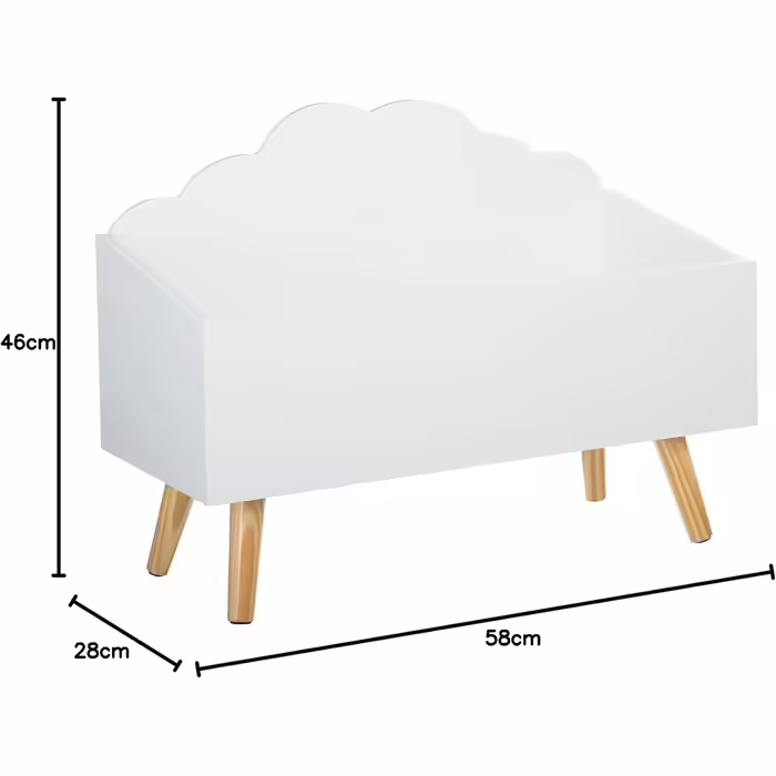Atmosphera - Wolke Children's Chest - White. White L. 58 x W. 45 x H. 28 cm White